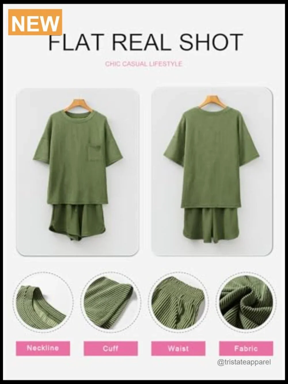 2 Piece Lounge Set Short Sleeve Tee High Waisted Shorts with Pockets